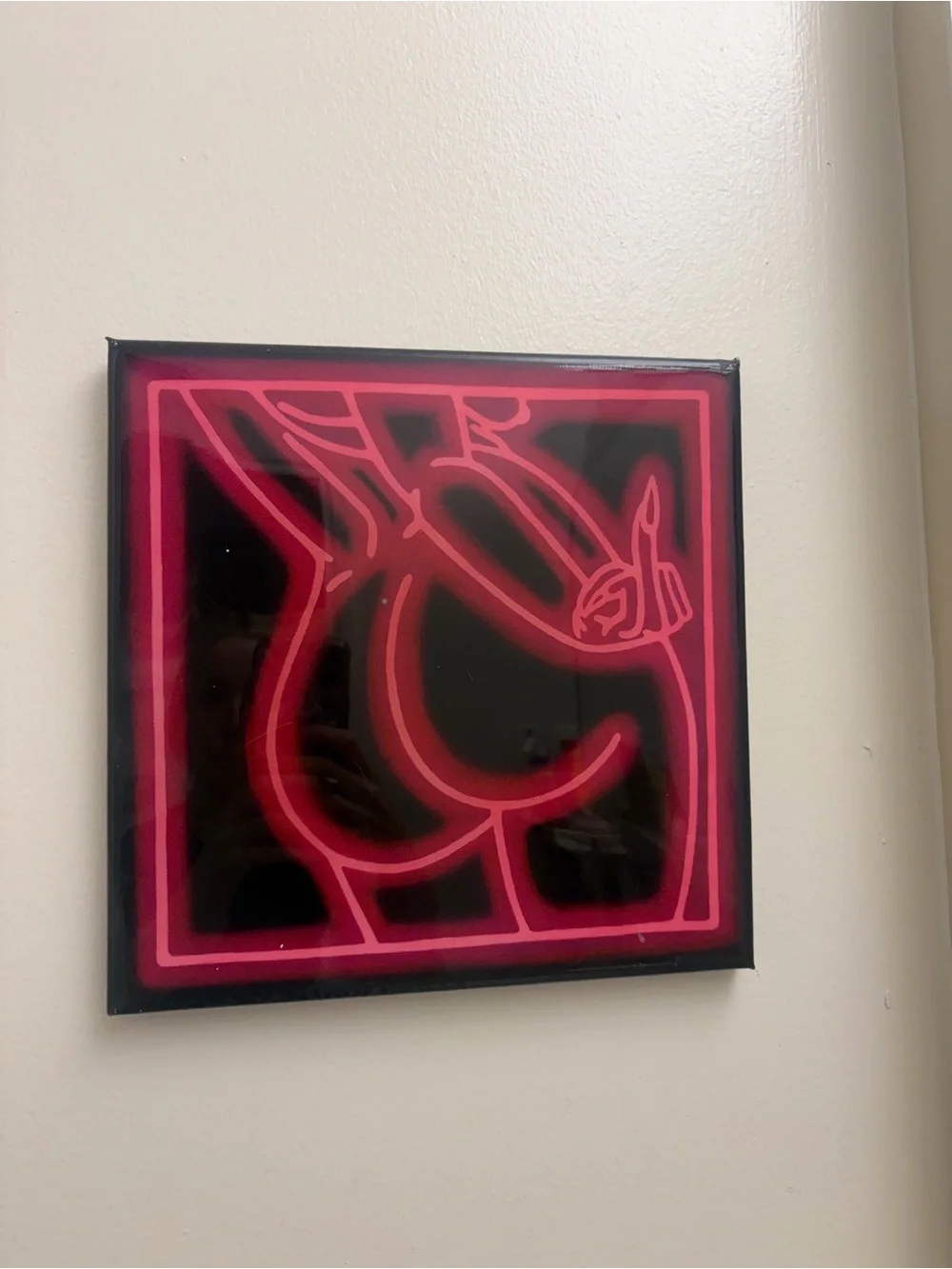 Pink Neon-Style Abstract Wall Art Panel